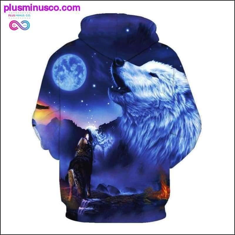 늑대 두 마리 Howling night 3D 프린트 UniSex 까마귀 - plusminusco.com