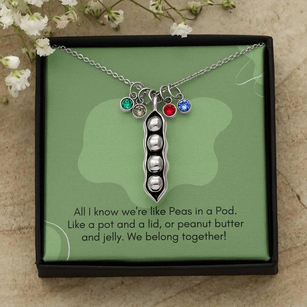 Two/Three Peas In A Pod Necklace | Birthstone Jewelry | Bff - plusminusco.com