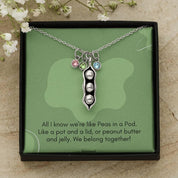 Két/három borsó hüvelyben nyaklánc | Birthstone Jewelry | Bff - plusminusco.com