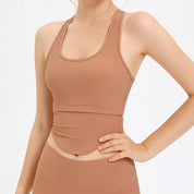 U-Shaped Breathable Sports Undershirt Threaded Fitness Tops External Bodybuilding Yoga Back Sleeveless Running Underwear Female - plusminusco.com