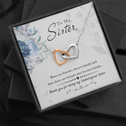 Unbiological Sister Necklace Interlocking Hearts Necklace Friendship Jewelry Sisters Necklace Long Distance Friendship - Message Card - plusminusco.com