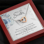Unbiological Sister Necklace Interlocking Hearts Necklace Friendship Jewelry Sisters Necklace Long Distance Friendship - Message Card - plusminusco.com