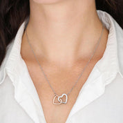 Nebiologický náhrdelník sestry Náhrdelník propletených srdcí Přátelství Šperky Náhrdelník Sestry Přátelství na dálku - Karta se zprávou - plusminusco.com