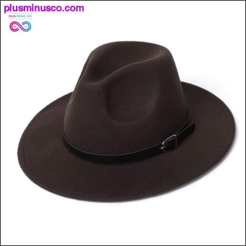 للجنسين قبعة فيدورا تقليد الصوف الشتاء أزياء سوداء - plusminusco.com