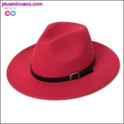 Cappello Fedora unisex imitazione lana moda invernale Top nero - plusminusco.com