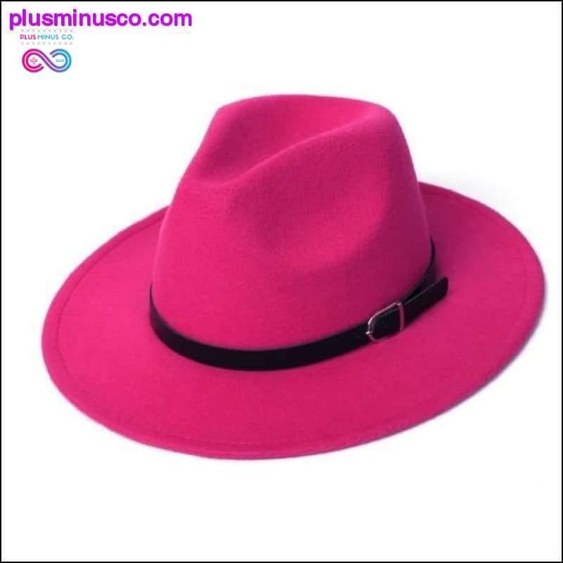 ユニセックスフェドーラ帽イミテーションウール冬のファッションブラックトップ - plusminusco.com
