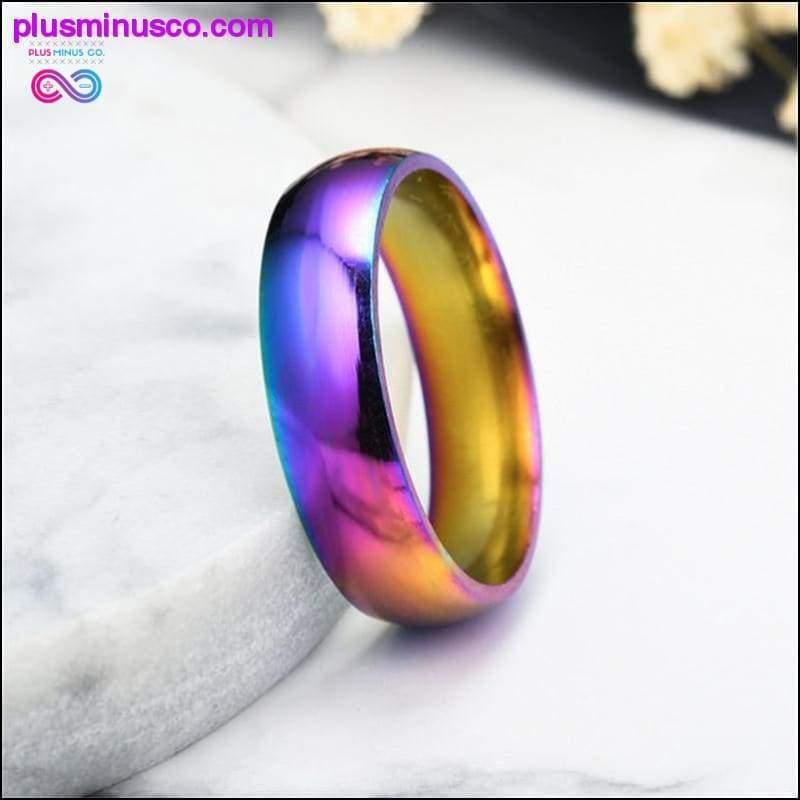 Unisex varavīksnes gredzens, titāna tērauds - plusminusco.com
