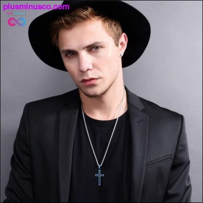 Unisex Religious Christian Cross Enamel Pendant Necklace - plusminusco.com