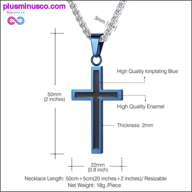 Unisex religiøse kristne kors emalje vedhæng halskæde - plusminusco.com