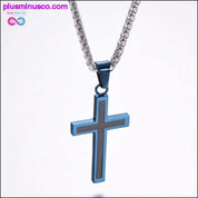 Unisex Religious Christian Cross Enamel Pendant Necklace - plusminusco.com