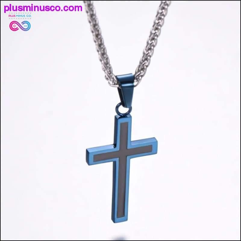 Unisex Religious Christian Cross Enamel Pendant Necklace - plusminusco.com