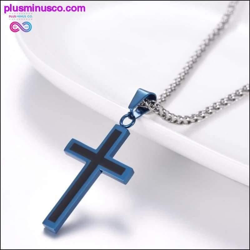 Unisex religiøse kristne kors emalje anheng halskjede - plusminusco.com