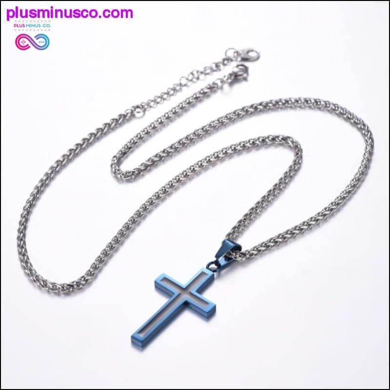 Unisex Religious Christian Cross Enamel Pendant Necklace - plusminusco.com