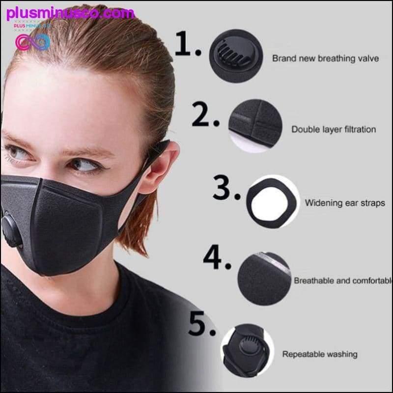 Esponja unissex à prova de poeira PM2.5 Poluição Máscara bucal meia face - plusminusco.com