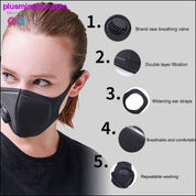 Унісекс губкавая пыланепранікальная ротавая маска PM2.5 Pollution - plusminusco.com