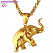 Unisex náhrdelník se sloním zlatem z nerezové oceli a - plusminusco.com