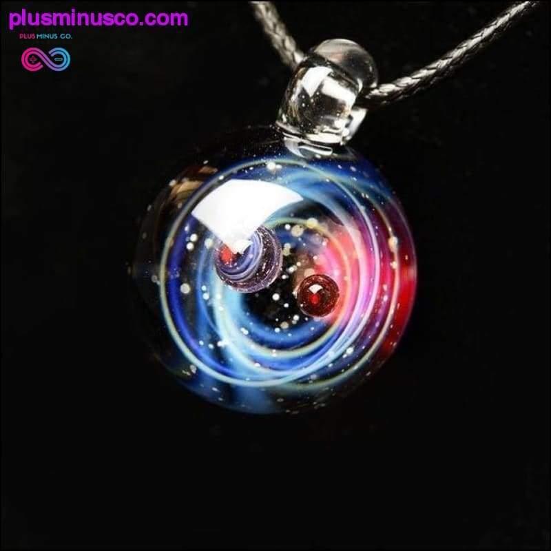 Universe Glass Bead Planets Pendant Necklace Galaxy Rope - plusminusco.com