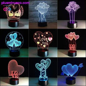 Valentinsdagsgave 3D LED-bordlamper med 7 farger natt - plusminusco.com