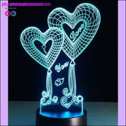 Valentinsdagsgave 3D LED-bordlamper med 7 farger natt - plusminusco.com