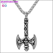 Viking Necklace and Cross Axe Pendant - Gold/Stainless Steel - plusminusco.com
