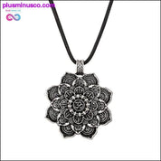 Vintage Alloy Mandala Lotus Flower Pendant Necklaces For - plusminusco.com