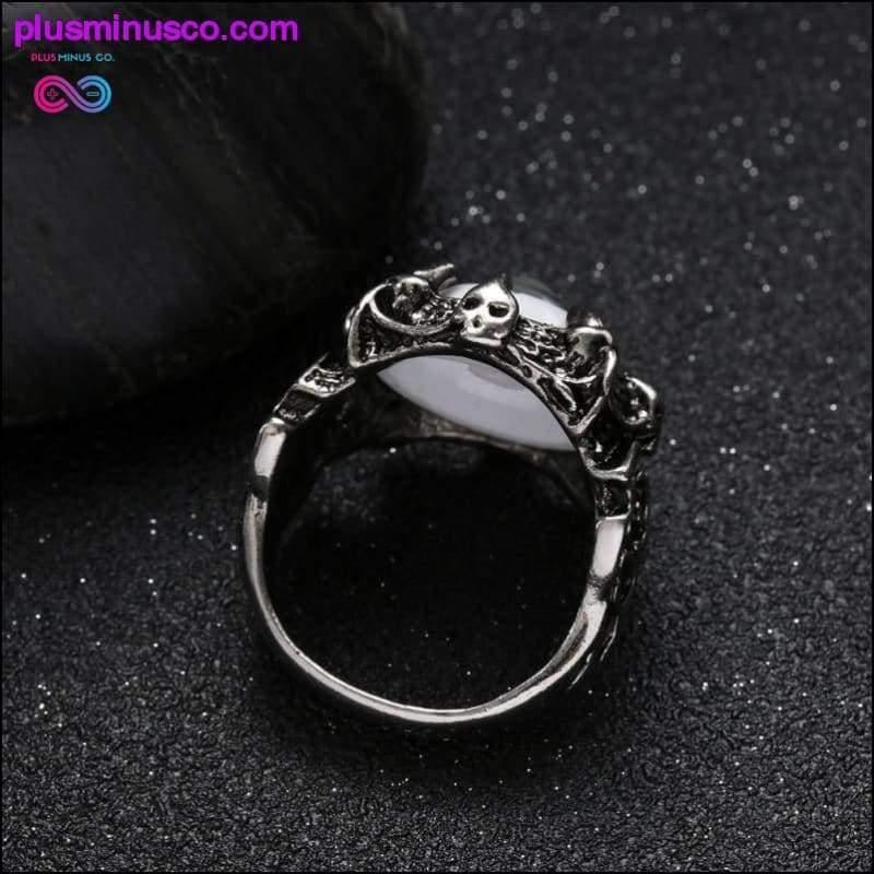 Vintage Dragon Claw Blue Evil Eye Skull Stainless Steel Ring - plusminusco.com