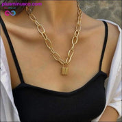 Vintage Halskette mit mehrschichtigem Kristallanhänger für Damen in Goldfarbe - plusminusco.com