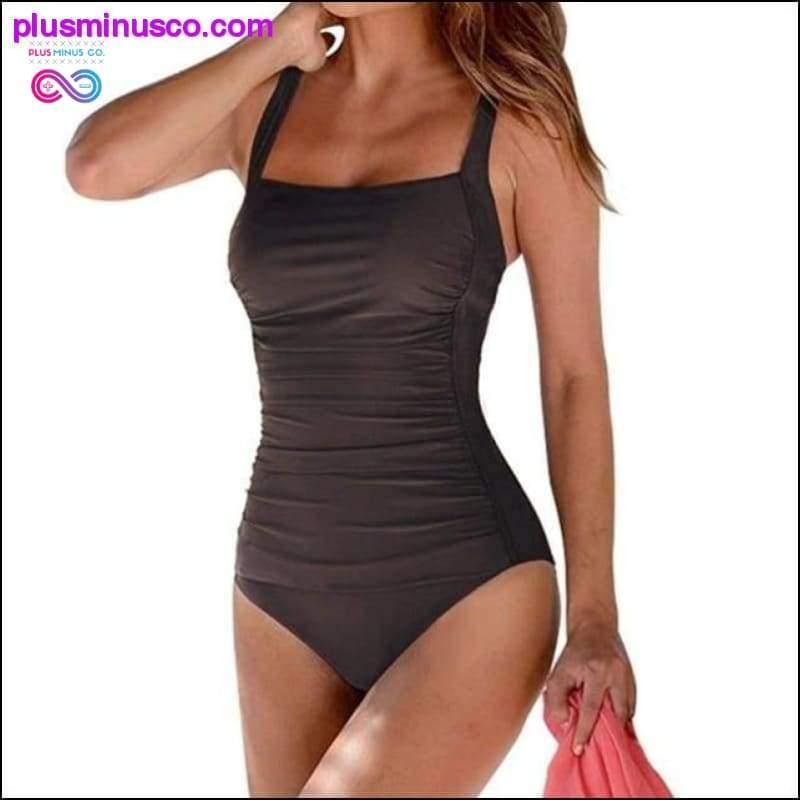 Винтажный цельный женский купальник с эффектом пуш-ап - plusminusco.com