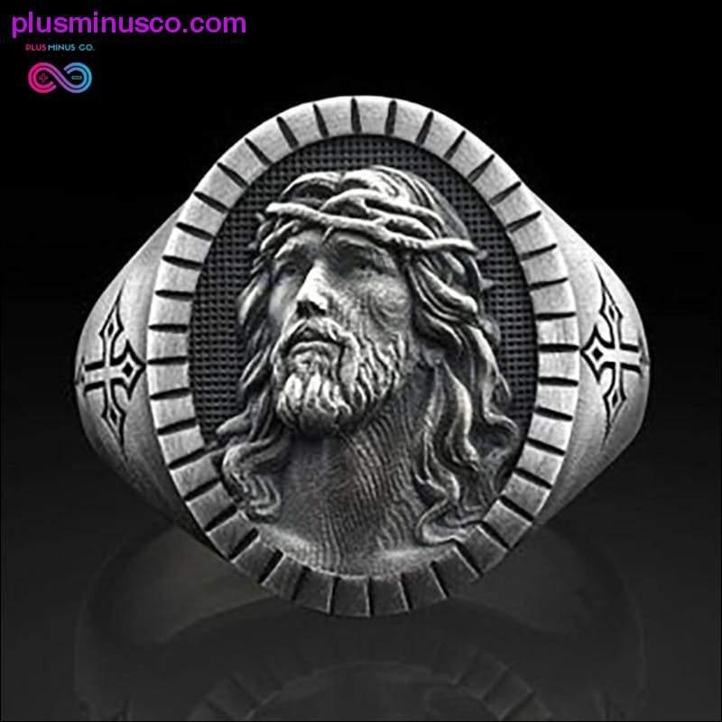 Vintage Silver Color Jesus Cross Ring Unisex Popular Fashion - plusminusco.com