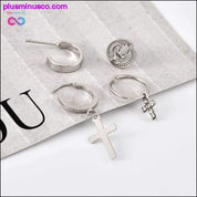 Kolczyki wiszące z kryształowym krzyżem w stylu vintage – plusminusco.com