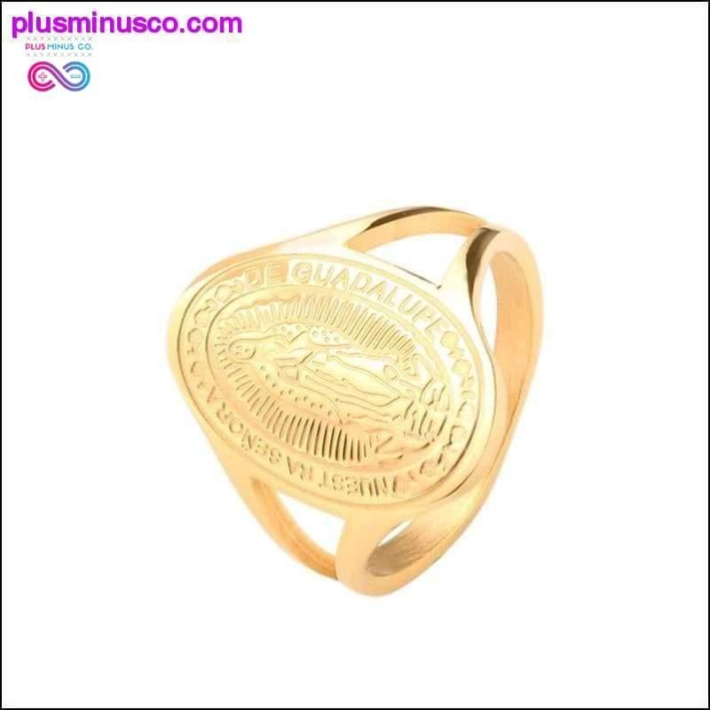 Винтажные женские религиозные золотые кольца Девы Марии - plusminusco.com