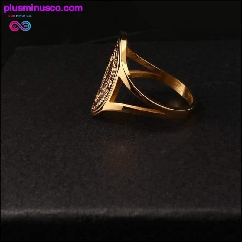 Винтидж женски религиозни златни пръстени на Дева Мария - plusminusco.com