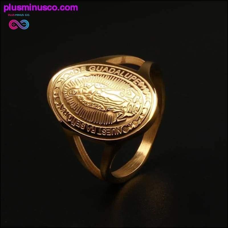 Vintage Virgin Mary Women Religious Gold Rings - plusminusco.com