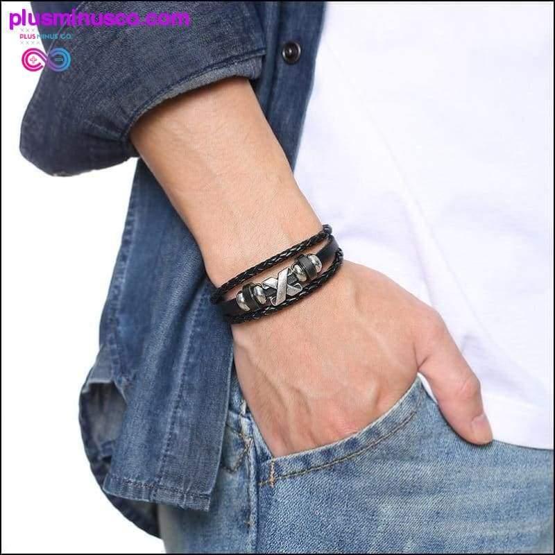 Vnox Lucky Vintage Men's Leather Bracelet Playing Cards Raja - plusminusco.com