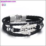 Vnox Lucky Vintage Men's Leather Bracelet Playing Cards Raja - plusminusco.com