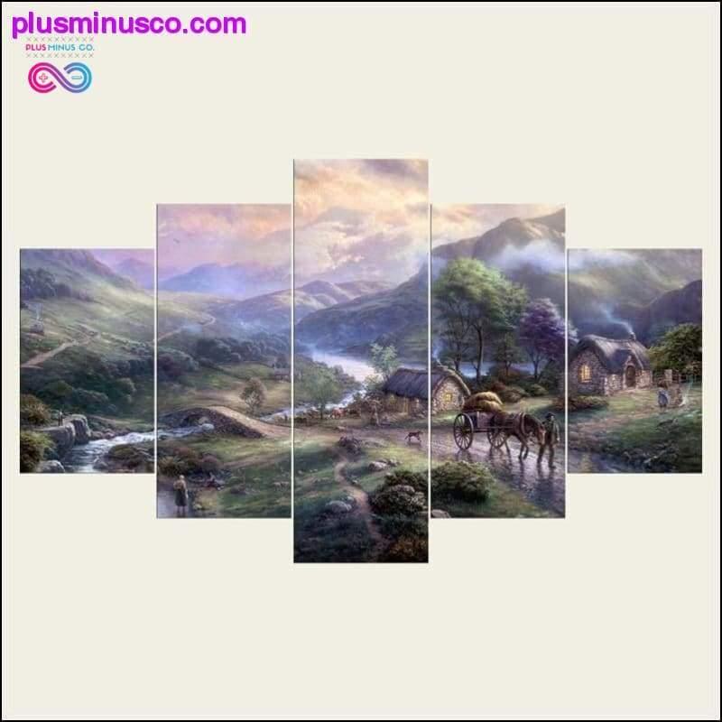 إطار صور فنية لديكور الحائط طباعة عالية الدقة 5 قطع للمنزل - plusminusco.com