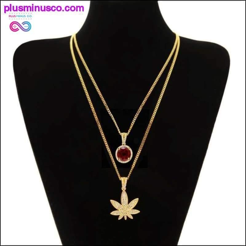 Weed Pendant Necklace With 24" Cuban Chain Hiphop Rapper - plusminusco.com