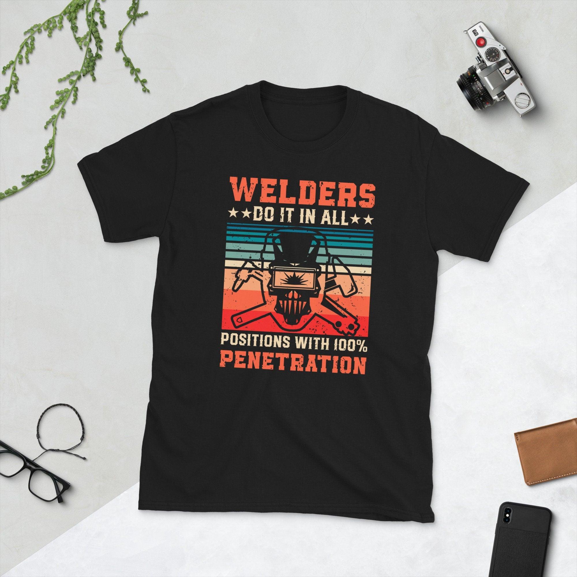 Welder 100% 침투력으로 모든 자세에서 가능합니다. 남여공용 티셔츠 티셔츠 - plusminusco.com