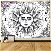 White Black Sun Moon Mandala Tapestry Wall Hanging Celestial - plusminusco.com