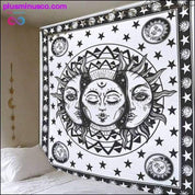White Black Sun Moon Mandala Tapestry Wall Hanging Celestial - plusminusco.com