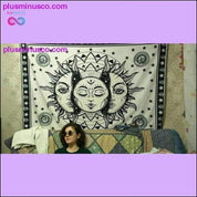 White Black Sun Moon Mandala Tapestry Wall Hanging Celestial - plusminusco.com
