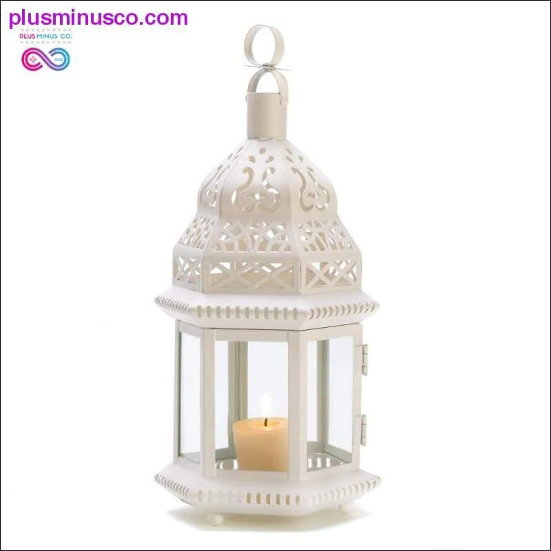 White Moroccan Style Lantern ll Plusminusco.com Garden Decor, gift, home decor - plusminusco.com