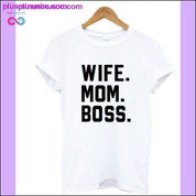 WIFE MOM BOSS Letters Print Women Tshirt Cotton Casual Funny - plusminusco.com
