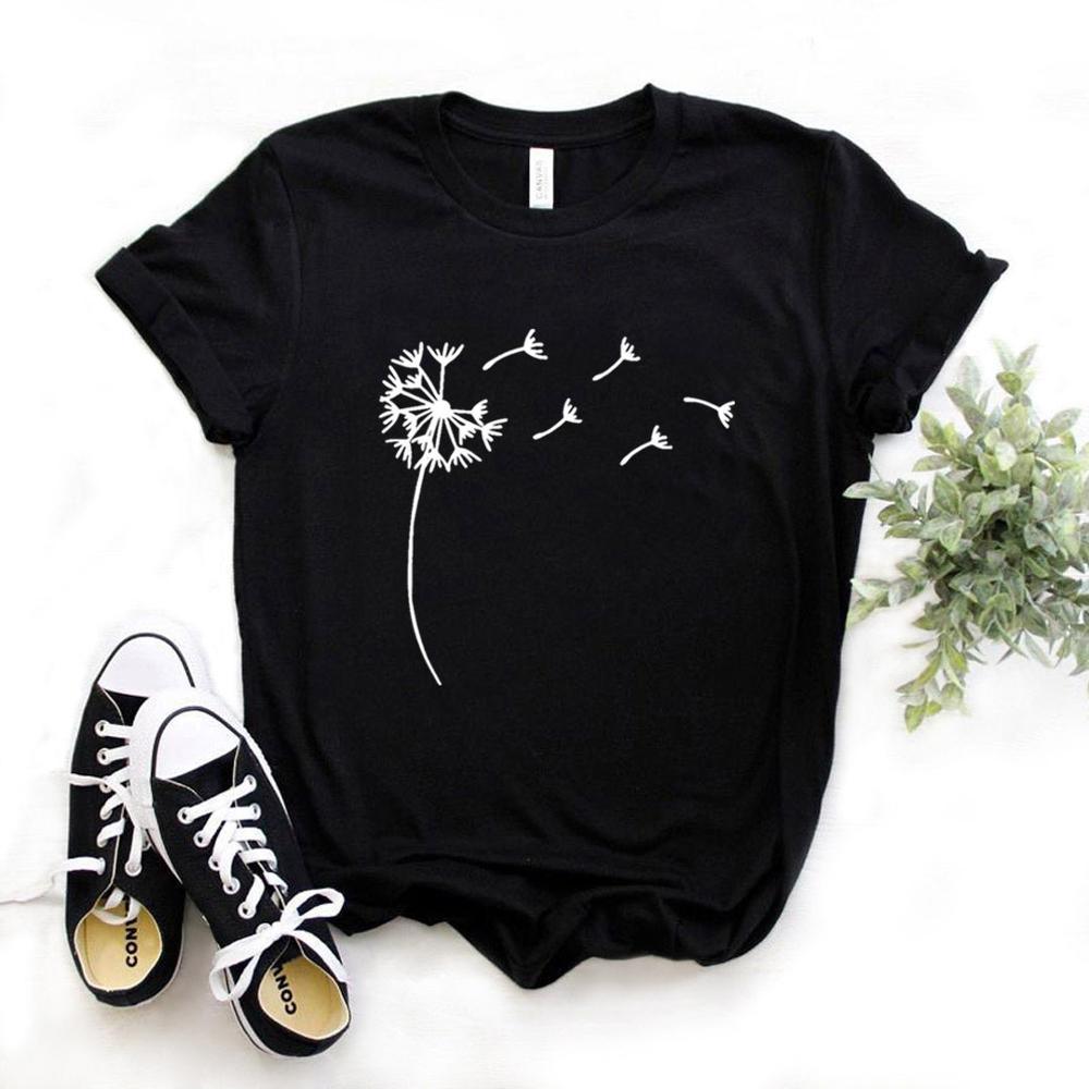 Wildflower Dandelion Print Women tshirt Cotton Casual Funny t shirt Gift For Lady Yong Girl Top Tee - plusminusco.com