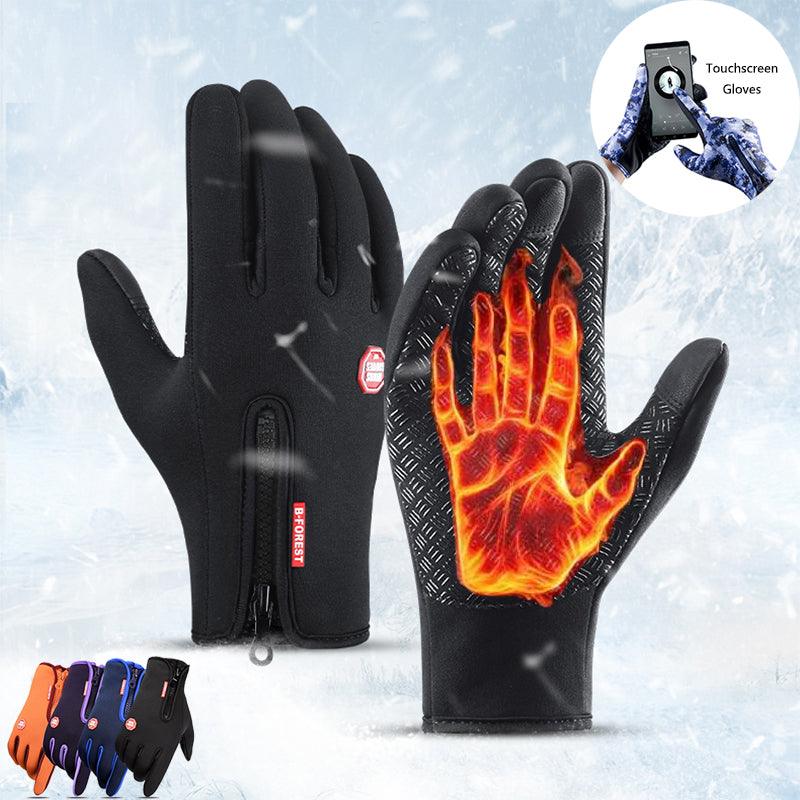 Winter Gloves Touch Screen Riding Μοτοσικλέτα Συρόμενα Αδιάβροχα Αθλητικά Γάντια με Fleece - plusminusco.com