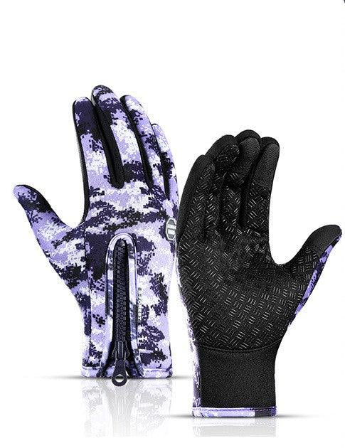 Зимние перчатки с сенсорным экраном для езды на мотоцикле, водонепроницаемые спортивные перчатки с флисом - plusminusco.com