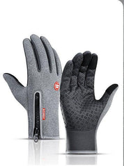 Rękawiczki zimowe z ekranem dotykowym, motocyklowe, przesuwne, wodoodporne rękawiczki sportowe z polarem - plusminusco.com