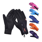 Guantes de invierno con pantalla táctil para montar en motocicleta, guantes deportivos impermeables deslizantes con forro polar - plusminusco.com