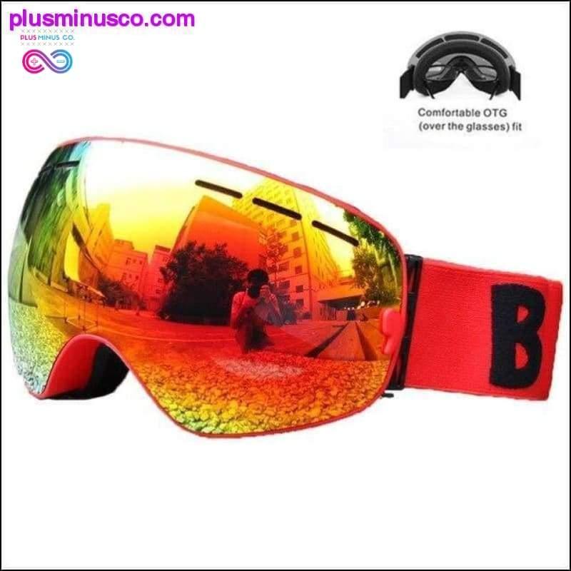 Зимові гірськолижні окуляри з двошаровим захистом від ультрафіолету на вулиці - plusminusco.com