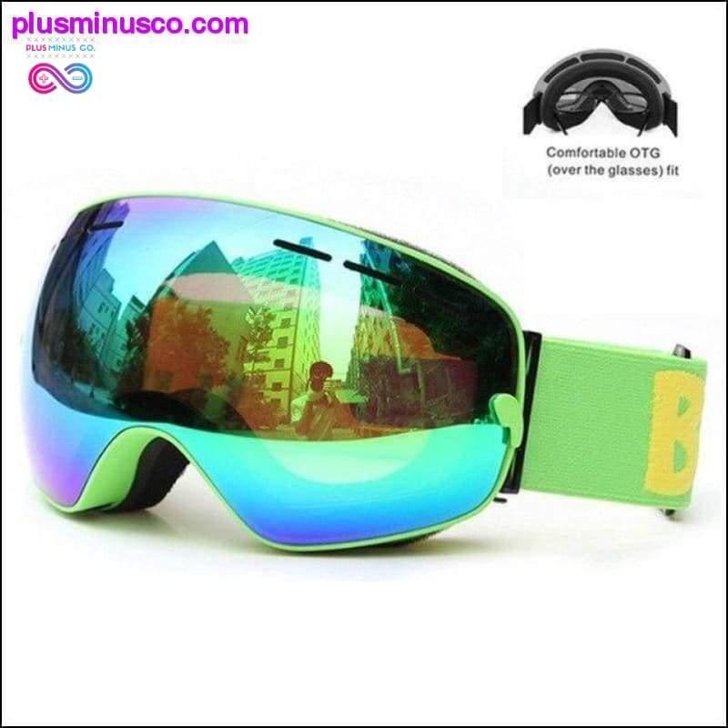 Зимові гірськолижні окуляри з двошаровим захистом від ультрафіолету на вулиці - plusminusco.com
